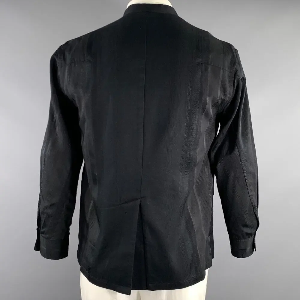 TAAKK Chest Size 42 Black Mixed Patterns Cotton Blend Shawl Sport Coat